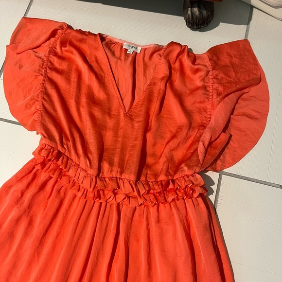 Umgee Orange Ruffle Dress - Picture 3 of 6